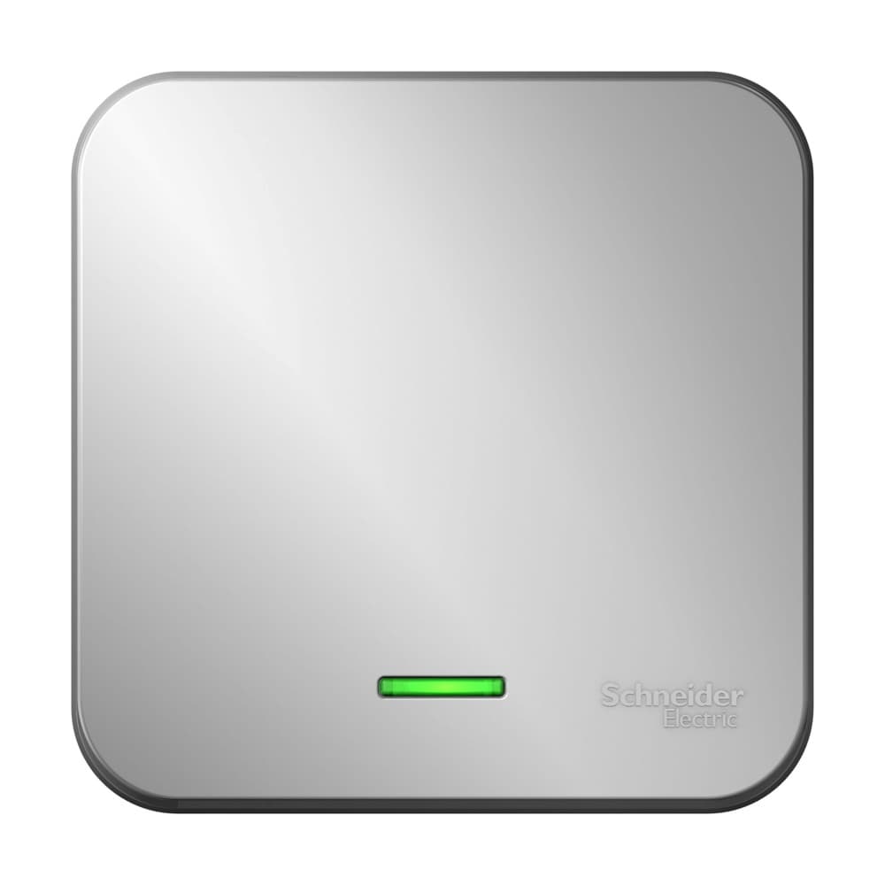 Выключатель Schneider Electric BLANCA 1-клав. с подсветкой О/У 10А/250B АЛЮМИНИЙ