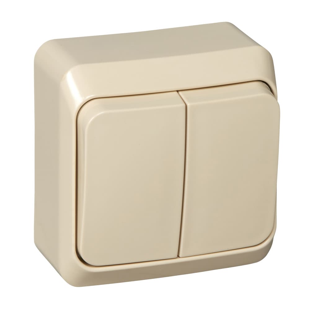 Выключатель Schneider Electric ЭТЮД 2х-клав. О/У с подсвет. 10АX/250B КРЕМОВЫЙ