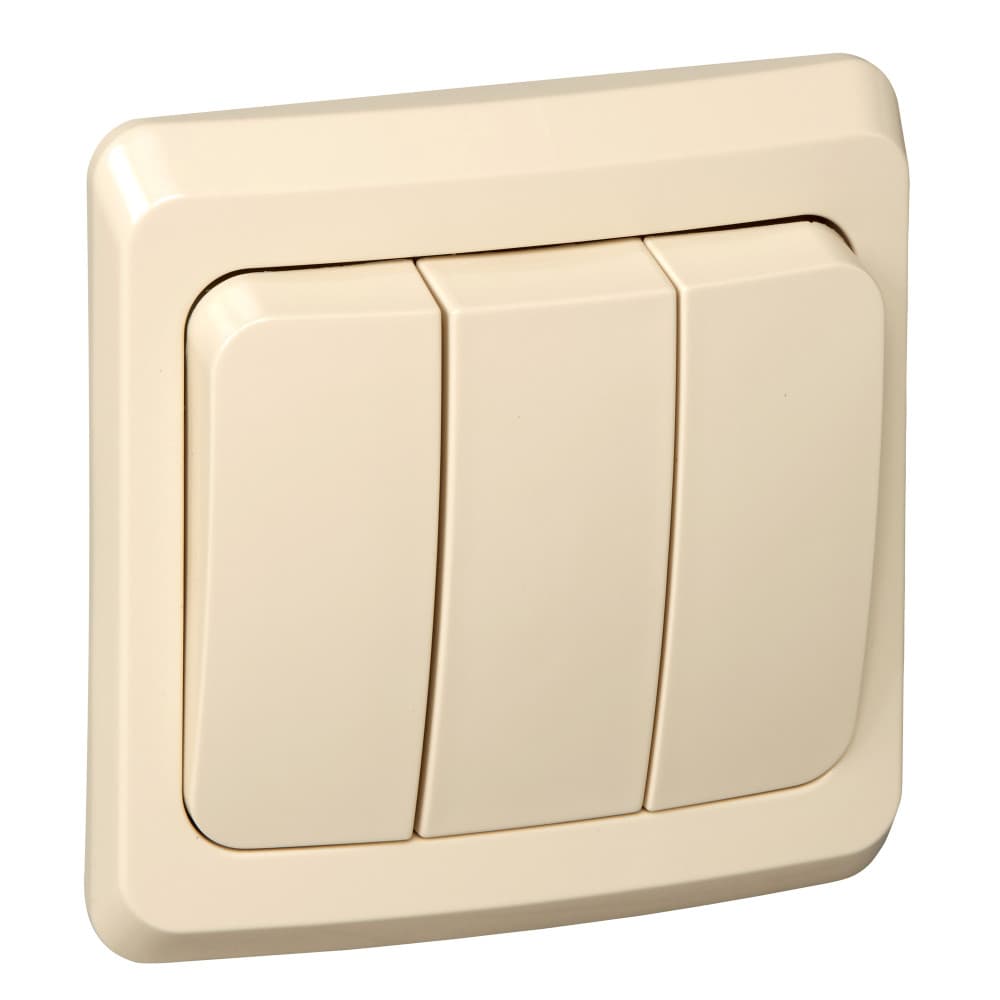 Выключатель Schneider Electric ЭТЮД 3х-клав. С/У 10АX/250B КРЕМОВЫЙ