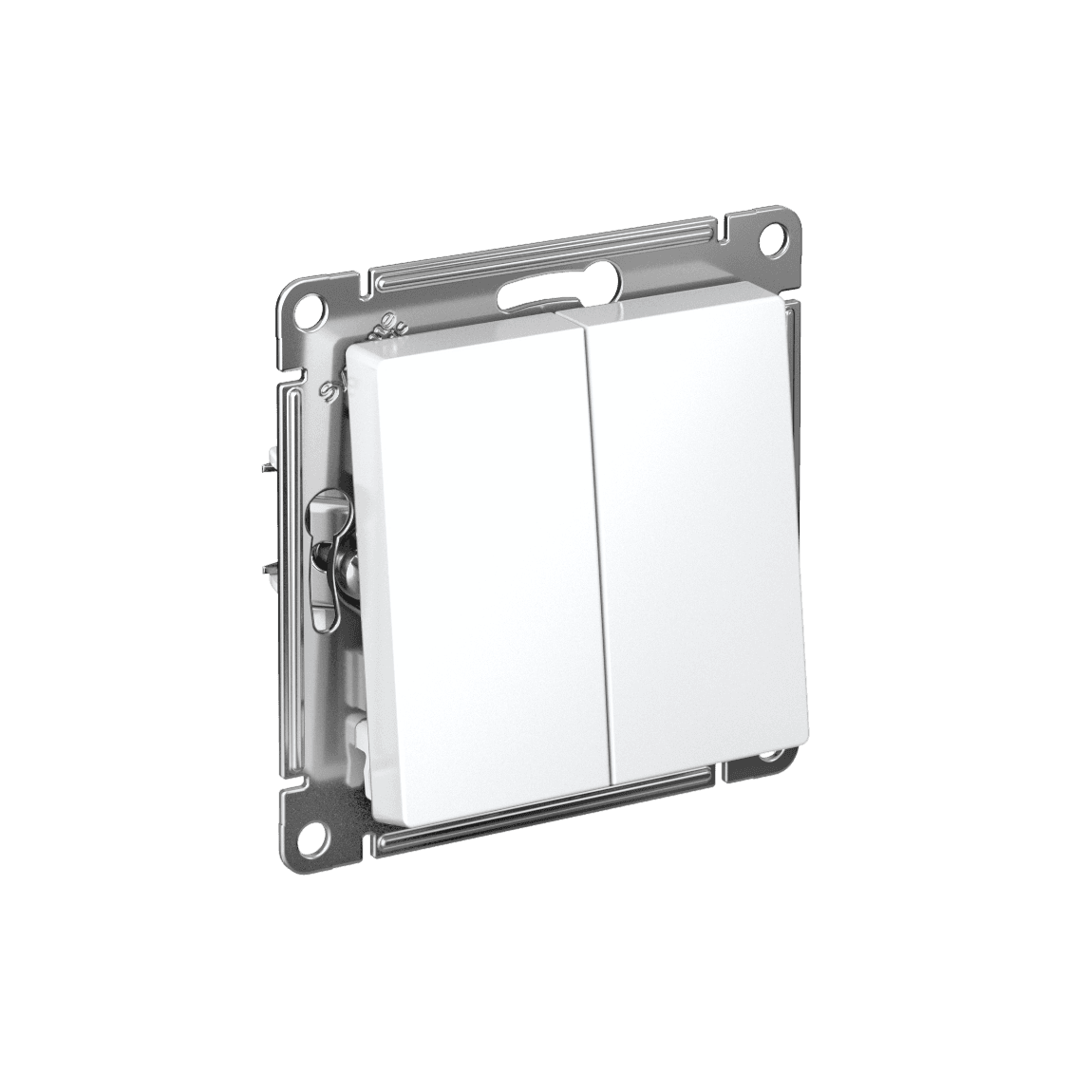 ATLASDESIGN 2-клавишный ВЫКЛЮЧАТЕЛЬ, сх.5, 10АХ, мех., быстрозажим. клем., БЕЛЫЙ