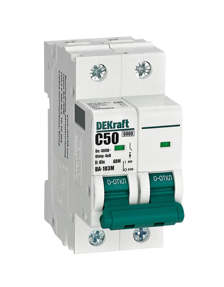 Автоматический выключатель ВА-103М 2P 50А C 6кА без теплозащиты