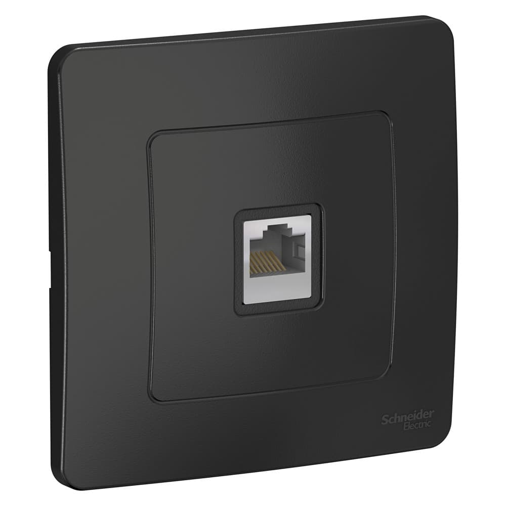 Розетка Schneider Electric BLANCA компьютерная RJ45 кат.5e С/У АНТРАЦИТ