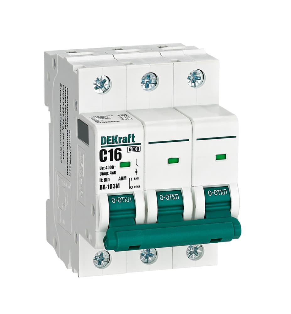 Автоматический выключатель ВА-103М 3P 16А C 6кА без теплозащиты