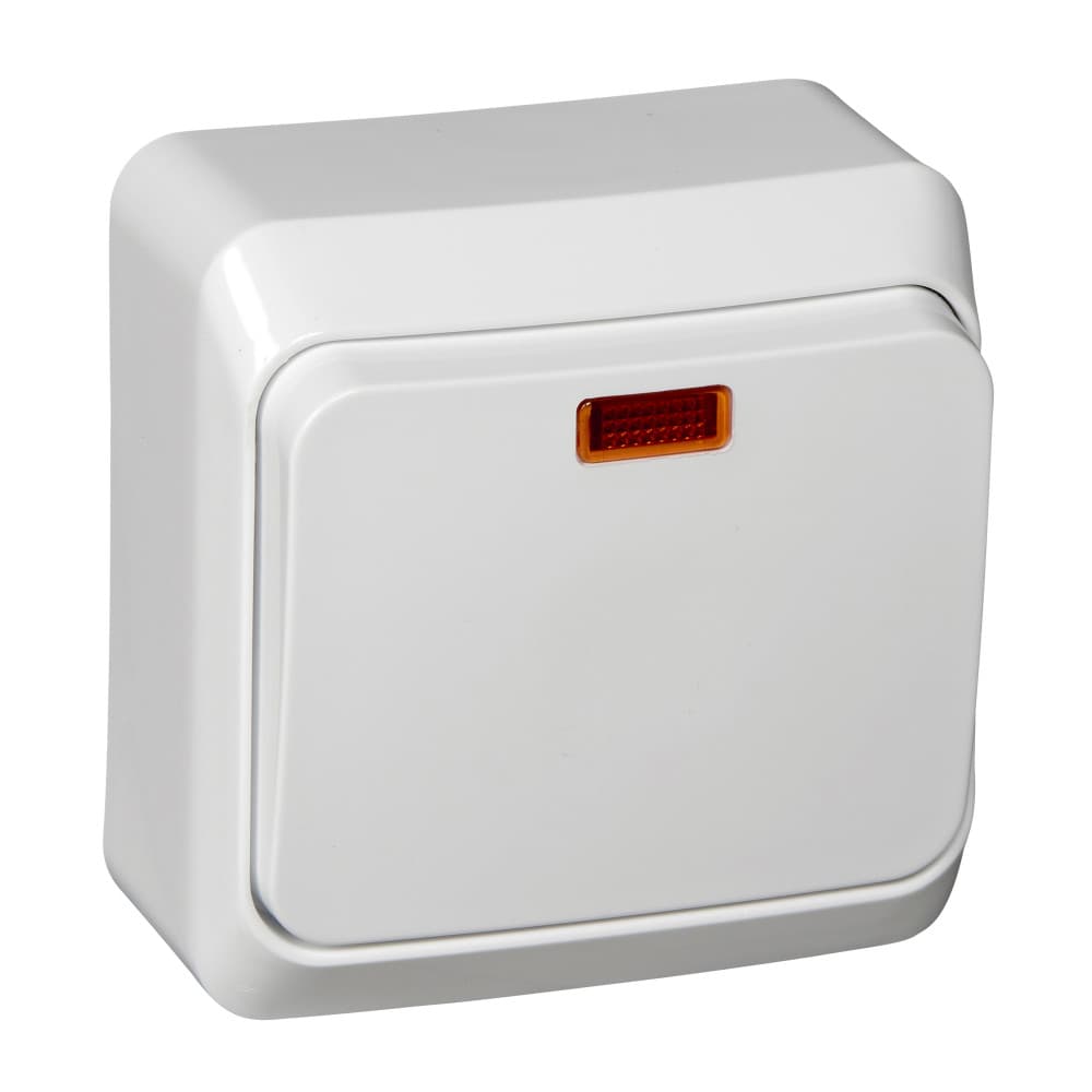 Выключатель Schneider Electric ЭТЮД 1-клав. О/У с подсвет. 10АX/250B БЕЛЫЙ