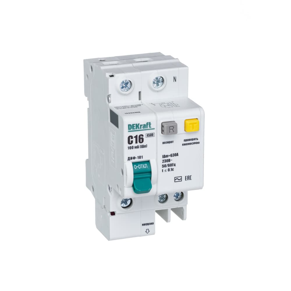 АВДТ 1P+N 16А 100мА тип AC х-ка C ДИФ-101 4,5кА