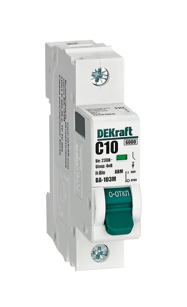 Автоматический выключатель ВА-103М 1P 10А C 6кА без теплозащиты