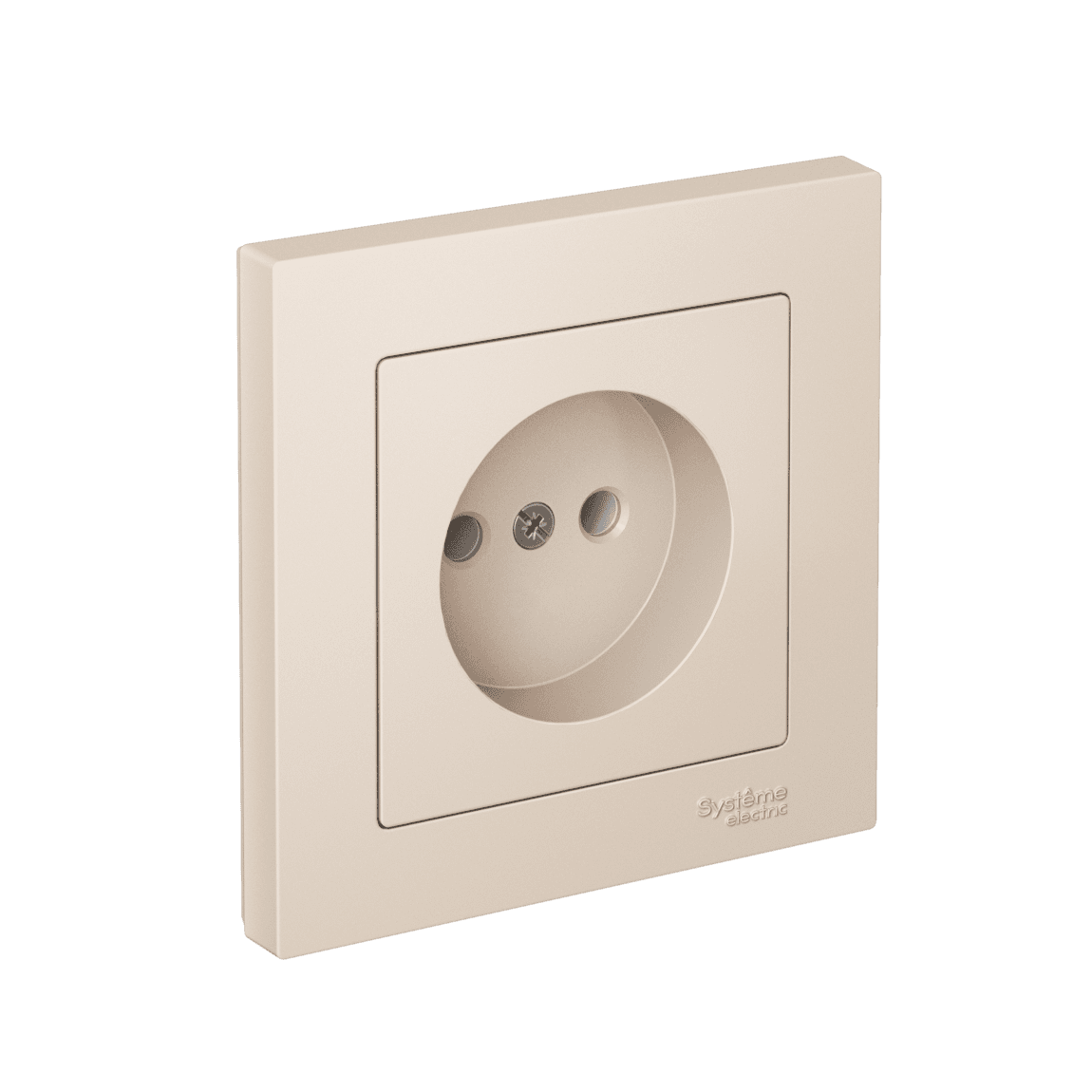 ATLASDESIGN РОЗЕТКА без заземления без шторок, 16А, в сборе, быстрозажим. клем., БЕЖЕВЫЙ