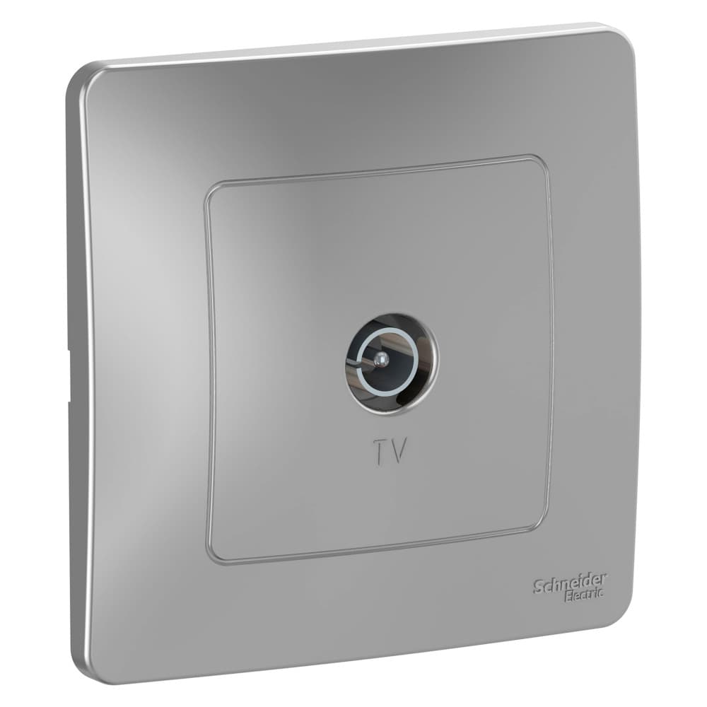 TV-розетка (коннектор) Schneider Electric BLANCA С/У АЛЮМИНИЙ