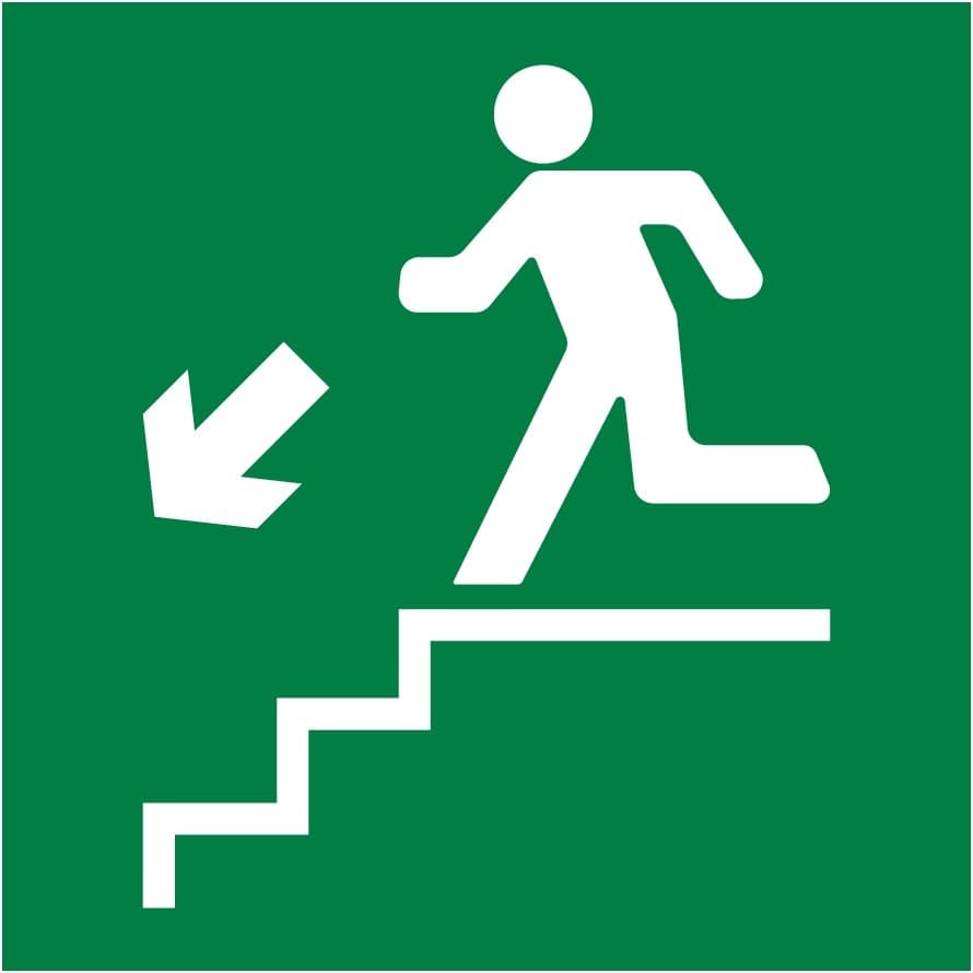 Пиктограмма 150х150 "Лестница вниз налево"